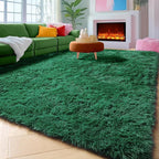 ONASAR Dark Green Area Rugs for Living Room Bedroom, 5x8 Fluffy Shaggy Large Rug, Indoor Ultra Soft Plush Floor Carpets for Kids Boys Girls Teen Dorm Nursery Playroom Home Decor Aesthetic