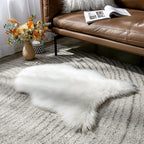 MIULEE Luxury Super Soft Fluffy Area Rug Faux Fur Sheepskin Rug Decorative Christmas Plush Shaggy Carpet for Bedside Sofa Floor Nursery 2 x 3 Feet, White