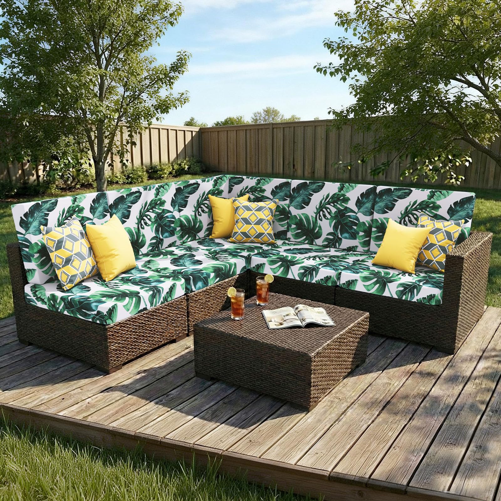 Smiry Printed Couch Cushion Covers, Stretch Couch Covers for Sofa