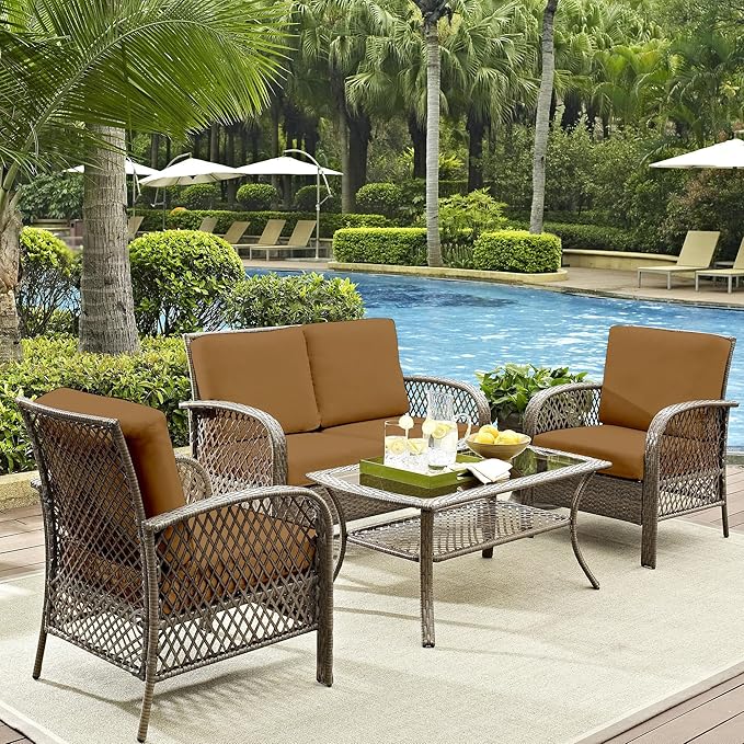 DREAHOTEXTIL 12Pcs Outdoor Cushion Covers, Elastic Patio Cushion Covers