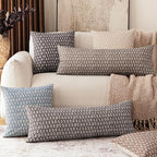 Foindtower Set of 2 Decorative Floral Long Body Lumbar Throw Pillow Covers Vintage Accent Farmhouse Cushion Covers Neutral Home Decor for Sofa Couch Chair Bedroom Living Room,14×36 Inch,Brown