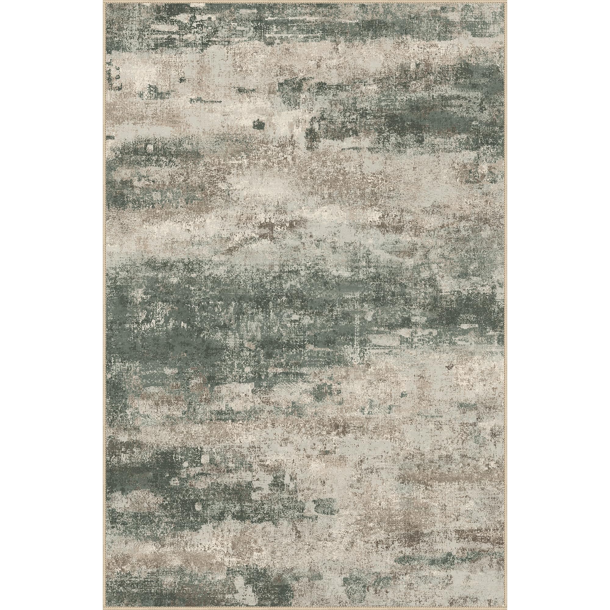 BEIMO 2x3 Area Rugs for Entryway, Green Taupe Washable Abstract Rug