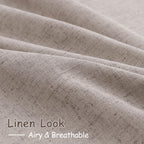 Brownish Grey Linen Curtains 96 Inches Long for Living Room Back Tab Vintage Rustic Farmhouse Light Filtering Curtain Burlap Textured Linen Drapes 96 Inch Length for Dinning Room Bedroom 52x96 8 FT