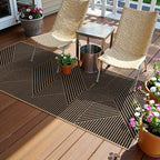 Lahome Enfys Modern Geometric Runner Rug, 2x6 Washable Rug Runners for Hallways Non Slip, Black Outdoor Carpet with Rubber Backing, Farmhouse Non Shedding Kitchen Mats for Floor Entryway