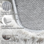 ONASAR Area Rugs for Bedroom Living Room, 4x6 Tie-Dyed Light Grey Fluffy Shaggy Bedside Throw Rug, Indoor Soft Plush Floor Carpet for Nursery Kids Girls Boys Teen Dorm Home Office Decor Aesthetic
