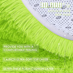 OLANLY Lime Green Round Rugs for Bedroom - Machine Washable, 9 ft Circle Area Rugs for Living Room, Soft and Fluffy Shaggy Carpet for Teen Girl and Boys, Nursery Rooms, Dorms, Home Decor Aesthetic