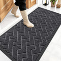 OLANLY Front Door Mat Outside 47x23, All-Season Absorbent Rubber Doormat