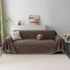 MYSKY HOME Couch Covers for 2 Cushion Couch Sofa, Chenille L Shape Sectional Couch Cover - Pet-Friendly, Machine Washable, Non-Slip Sofa Protector for Dogs, Kids, 71"x118", Deep Chocolate
