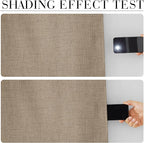 RYB HOME Burlap 100% Blackout Linen Curtains 72 inch Long, Thermal Insulated & Privacy Assurd Drapes for Bedroom/Office/Nursery, Rod Pocket & Back Tab Window Treatment, W52 X L72, 2 Panels