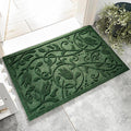Boho Green Floral Leaves Outdoor Indoor Entrance Doormats, Absorbent Durable Heavy Duty Welcome Front Door Mat,Thick Natural Rubber Back,Easy Clean Entryway Mat 17x30 Inch, Low Profile