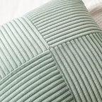 MIULEE Greyish Green Decorative Euro Sham Pillow Covers 24x24 Inch for Bed Couch Sofa Spring Decor Pack of 2 Boho Farmhouse Throw Pillows Soft Cross Corduroy Patchwork Textured Cushion Cases