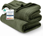 Bedsure Fleece Blanket Queen Blanket Olive Green - Bed Blanket Soft Lightweight Plush Fuzzy Cozy Luxury Microfiber, 90x90 inches