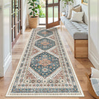 Madane Kitchen Runner 2'6''x8' Soft Rug Runners for Hallways, Navy Blue