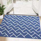 OLANLY Front Door Mat, Non-Slip Rubber Backing, Dirt Resistant and Absorbent, Washable, Easy to Clean Low-Profile Indoor Doormat for Back Door, Entryway, Inside Entrance, 48x32, Navy