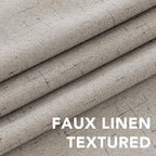 H.VERSAILTEX Linen Blackout Curtains 108 Inches Long 100% Blackout Thermal Insulated Textured Linen Look Curtain Draperies Anti-Rust Grommet, Energy Saving with White Liner, 2 Panels, Stone