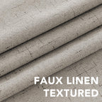 H.VERSAILTEX Primitive Linen Curtains 100% Blackout Curtain Drapes Burlap Fabric Curtains with White Thermal Insulated Liner, Grommet Top Drapes Living Room/Bedroom (2 Panels, 42 x 45 Inch, Stone)