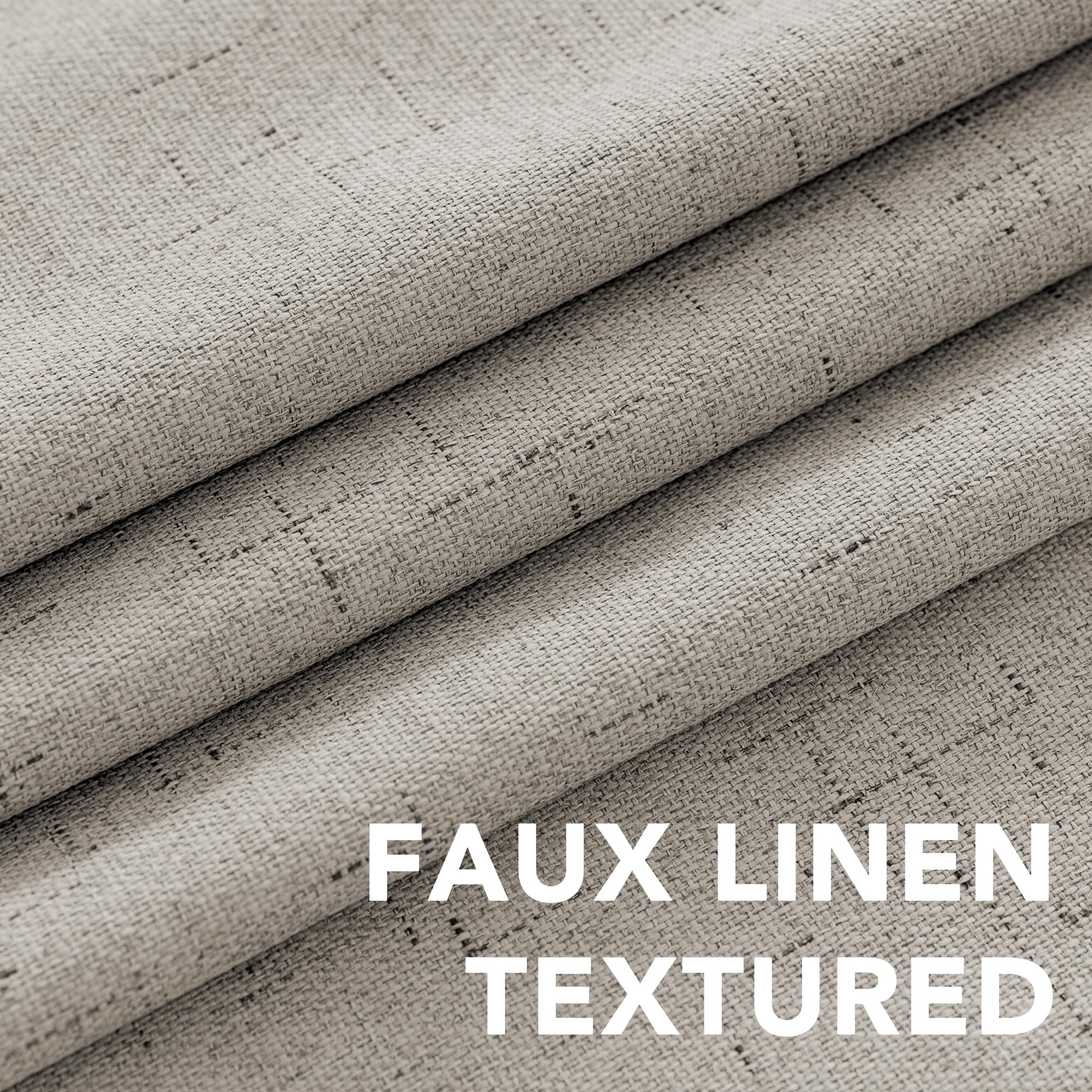 H.VERSAILTEX Primitive Linen Curtains 100% Blackout Curtain Drapes Burlap Fabric Curtains with White Thermal Insulated Liner, Grommet Top Drapes Living Room/Bedroom (2 Panels, 42 x 45 Inch, Stone)