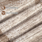 GarveeHome 2x6 Modern Bordered Runner Rug Soft Non Slip Runner Washable Non Shedding Floor Carpet, Distressed Geometric Hallway Runner, Indoor Printed Runner for Kitchen, Entrance, Brown
