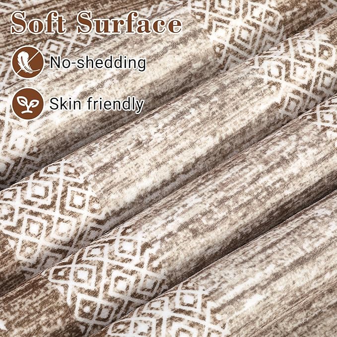 GarveeHome Modern 3x5 Neutral Area Rug Washable Non-Slip Low-Pile Indoor Rugs for Entryway Solid Blue Modern Minimalism Carpet for Bedroom Living Room Kitchen Bathroom Door Mat Brown
