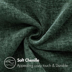 MIULEE Pack of 2 Green Throw Pillow Covers 16x16 Inch Soft Chenille Pillow Covers for Sofa Living Room Couch Solid Dyed Cases