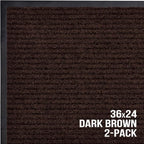 Sierra Concepts 2-Pack Front Door Mat - Large 36 x 24 Welcome Indoor Outdoor Entryway Mats for Shoe Scraper, Ideal for Inside Outside High Traffic Area, Dark Brown