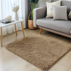 OLANLY 2x3 Machine Washable Small Bedside Rug, Soft Fluffy Shaggy Entryway Throw Rugs for Bedroom, Living Room, Indoor Floor Carpet for Kids Girls and Boys, Home Decor Aesthetic, Taupe