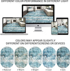 LEPEII 8x10 Area Rugs, Machine Washable Low Pile Rugs for Living Room, Modern Abstract Area Rugs for Bedroom, Large Area Rug with Non-Slip Backing for Dining Room-Blue