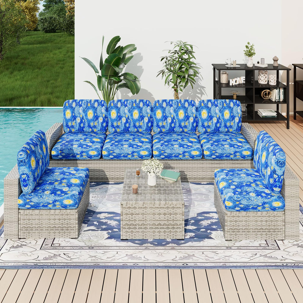 hyha Printed Couch Cushion Covers, Sofa Covers Washable for 2 Cushion Couch