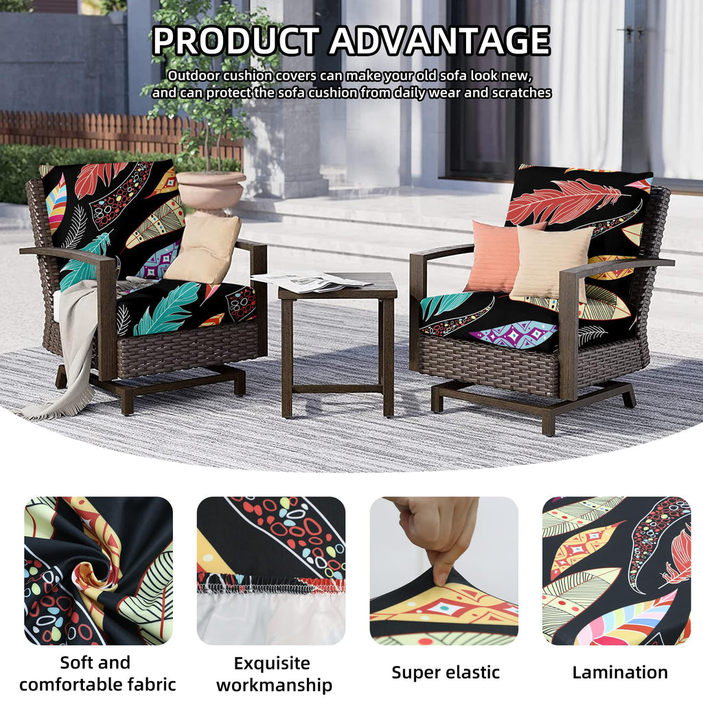 SUKAIKEQA 8PCS Patio Cushion Covers.Patio Furniture Couch SeatSlipcovers