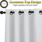 NICETOWN Faux Linen Curtain Valances for Kitchen Over Sink, Farmhouse Light Filtering Privacy Window Covering for Bathroom, Short Curtains for Cabinet, W52 x L24 inch, 2 Panels, Greyish White