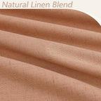 Guken 100% Blackout Curtains 120 Inch Length 2 Panels Set for Living Room Bedroom Back Tab Thermal Insulated Black Out Linen Drapes Room Darkening Peach Quartz,52x120