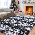 Pionblank Large Rug for Living Room 6x9 Feet, Modern Soft Shag Area Rug, Plush Fuzzy Carpet for Bedroom Girls Boys Room Home Nursery Teens Dorm Decor, Black White