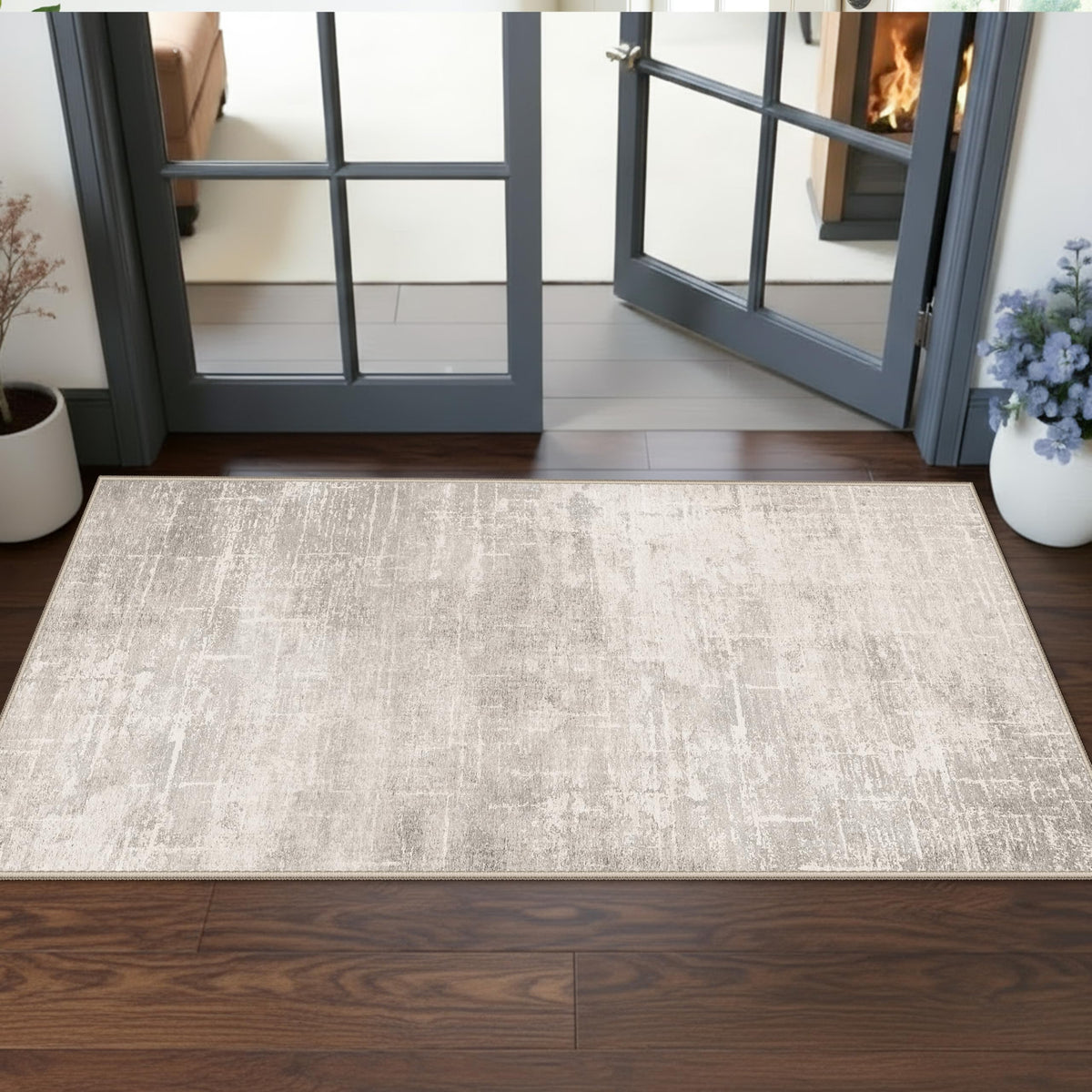 2x5 Washable Hallway Runner Rug: Indoor Farmhouse Non-Slip Entry Kitchen Rugs Oriental Thin Light Weight Carpet for Living Room Bedroom Soft Water Resisitant Floor Mat for Bathroom Laudry(2X5,Brick)