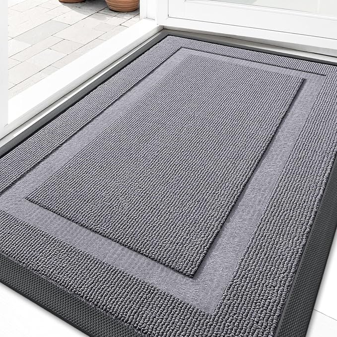 OLANLY Front Door Mat Outside 35x23, All-Season Heavy-Duty Rubber Doormat
