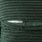 MIULEE Decorative Throw Pillow Covers for Couch Bed Livingroom 18x18 Inch Set of 2 Dark Green Boho Accent Throw Pllows Broadside Striped Patchwork Soft Corduroy Pillowcases
