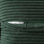 MIULEE Decorative Throw Pillow Covers for Couch Bed Livingroom 12x12 Inch Set of 2 Dark Green Boho Accent Throw Pllows Broadside Striped Patchwork Soft Corduroy Pillowcases