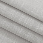 Linen Blend Grey Curtains for Living Room Back Tab Modern Farmhouse Semi Sheer Light Gray Curtains 63 inches Long 2 Panels Set Muted Neutral Cotton Texture Window Curtain for Dining Room Bedroom