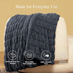 Ultra Soft Cozy Faux Fur Throw Blanket, Fuzzy Plush Thick Bubble Blanket, Oversize Luxury Fluffy Blanket for Couch, Sofa, Bedroom, and Living Room,50x60 Inches,Double Sided Charcoal Gray