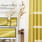 Nanspring Celery Yellow Linen Curtains 84 Inch Length 2 Panels Set for Living Room Back Tab Light Filtering Semi Sheer Curtain for Bedroom Farmhouse Drapes, 52x84 Inch, 2 Panels