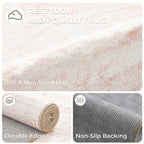 Restydon 2x12 Runner Rug, Long Hallway Rugs for Dining Room, Living Room, Bedroom, Machine Washable Kitchen Carpet Runner with Rubber Backing, Soft Low Pile Indoor Rug(2'x12', Pink/White)