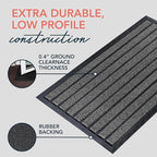 ubdyo Extra Durable Door Mat - Dirt Trapping Outdoor Welcome Mats - Non-Slip Outdoor Indoor Entrance - Low Profile Front Doormat (32" x 20", Bright Grey)