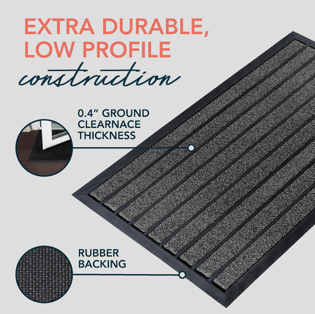 ubdyo Extra Durable Door Mat Outside Entrance (32" x 20", Bright Grey)