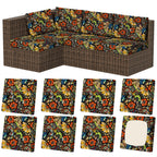 8Pcs Outdoor Cushion Covers, Stretch Patio Furniture Couch Chair Slipcovers