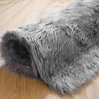Goolela Fluffy Faux Fur Rug 4x6 Grey Faux SheepskinRug for Bedroom Bedside Fuzzy Furry Plush Soft Rugs for Living Room Home Office Washable Rectangle