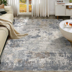UERMEI 7x9 Area Rug Living Room Rugs - Washable Neutral Modern Abstract Soft Thin Large Rug Indoor Floor No Slip Rug Carpet for Bedroom Under Dining Table Home Office Decor - Blue Grey