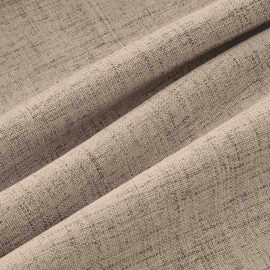 MIULEE 100% Blackout Linen Curtains 42 x 72 Inch Copper Brown 2 Panels