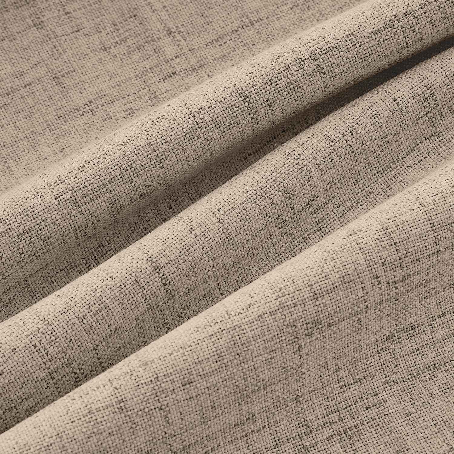 MIULEE 100% Blackout Linen Curtains 42 x 72 Inch Copper Brown 2 Panels