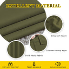 NICETOWN Short Blackout Curtains for Kitchen Window - Grommet Room Darkening Voice Reducing Solid Thermal Curtains & Drapes for Small Windows, Olive, W34 x L50, 2 Panels