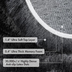 6x9 Ft Large Shag Rugs for Living Room Decor, Tie-Dyed Ultra Soft Fluffy Furry Area Rugs for Bedroom Indoor Floor, Aesthetic Carpet for Kids Home (Dark Grey)