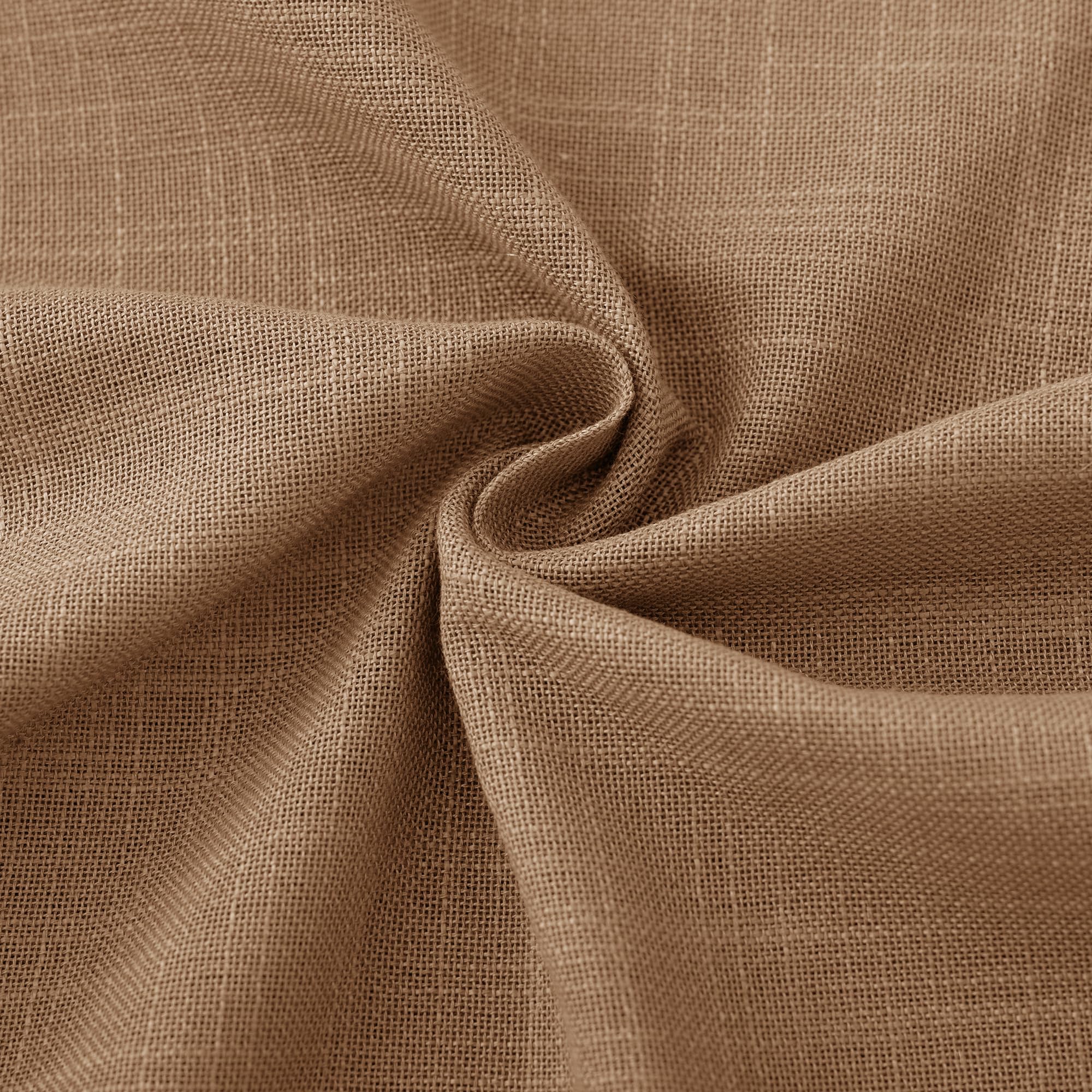 Jolilight Brown Curtains for Living Room Back Tab Modern Farmhouse Semi Sheer Curtains 108 inches Long 2 Panels Set Muted Neutral Window Curtain for Dining Room Bedroom 52x108